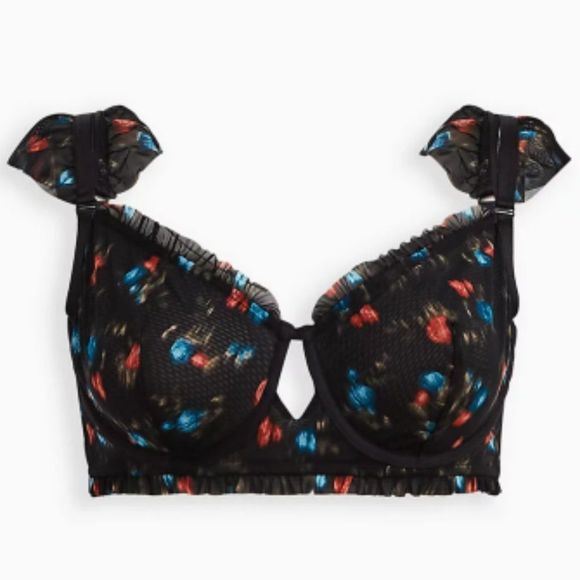torrid Other - Torrid SEXY RUCHED MESH RUFFLE UNDERWIRE BRA 38/40, D/DD